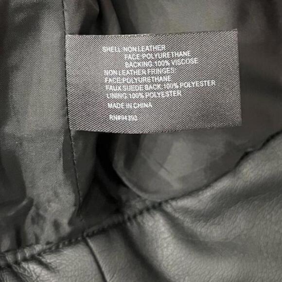 CoffeShop Juniors' Faux-Leather Fringe Moto Jacket size XS - Picture 4 of 9